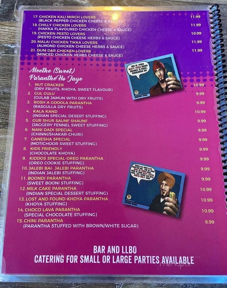 Paranthe Wali Gali - Niagara Falls, ON menu_pic