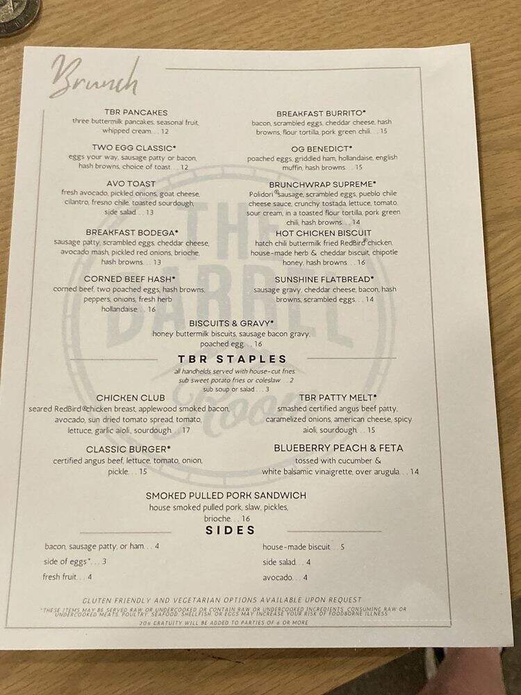 The Barrel Room - Lakewood, CO menu_pic