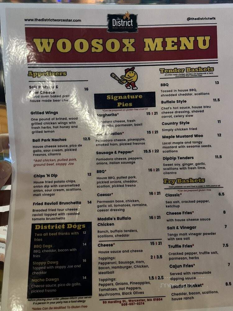 The District Wood Fired Kitchen - Worcester, MA menu_pic