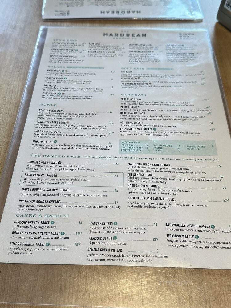 The Hard Bean Brunch - Port Moody, BC menu_pic