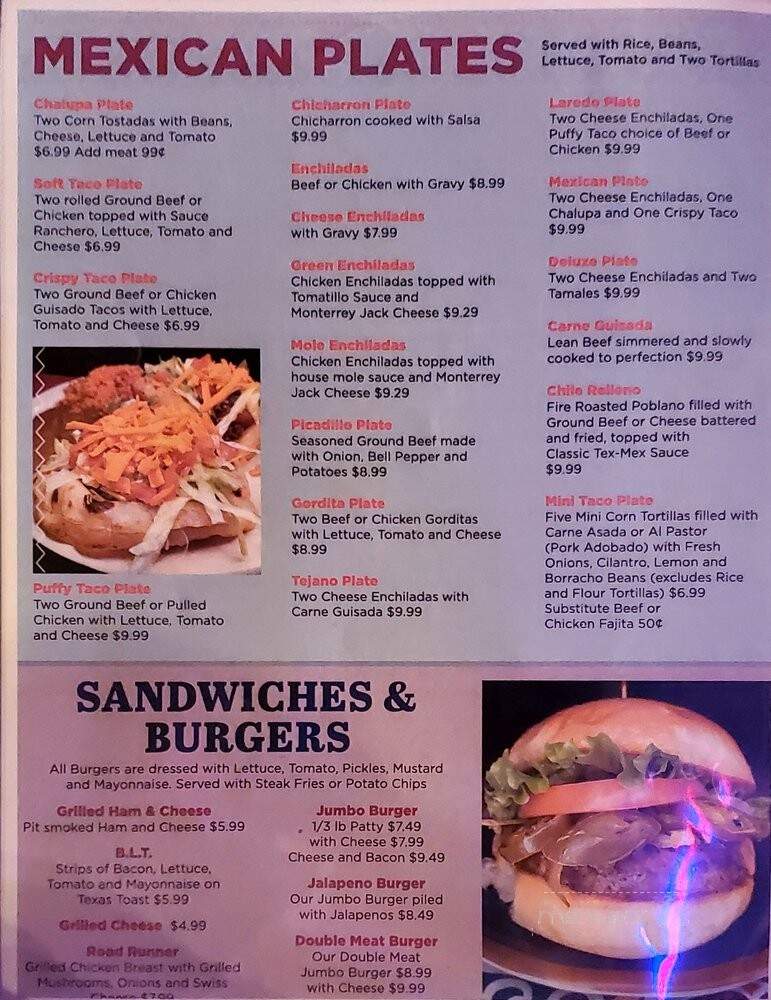 Tia's Taco Hut - San Antonio, TX menu_pic
