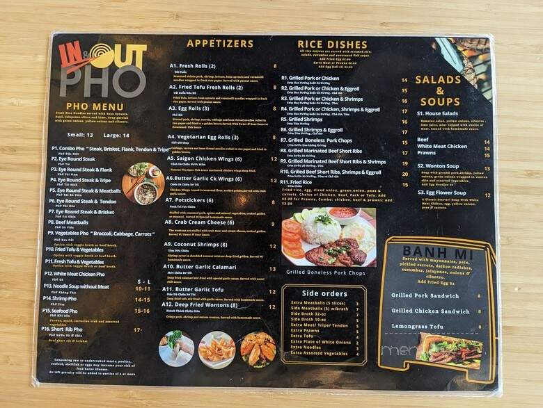 In and Out Pho - Everett, WA menu_pic