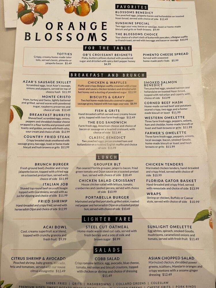Orange Blossoms - Jacksonville, FL menu_pic
