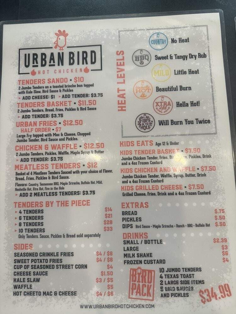 Urban Bird Hot Chicken - Houston, TX menu_pic