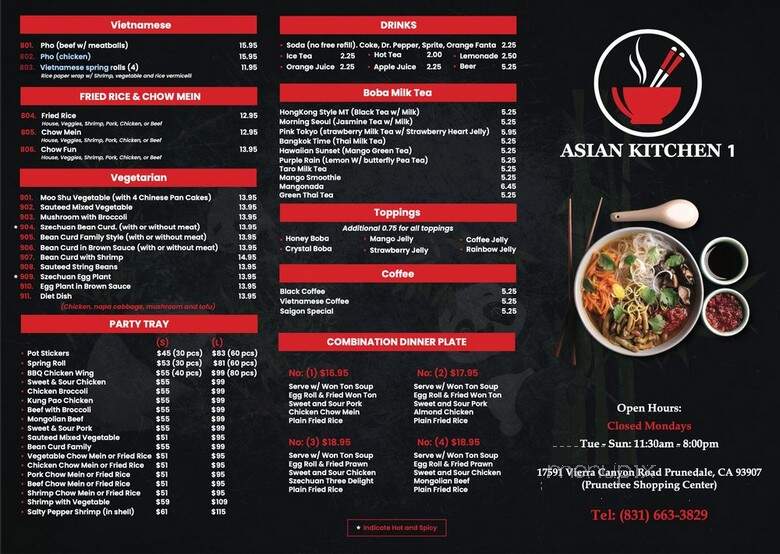 Asian Kitchen 1 - Prunedale, CA menu_pic