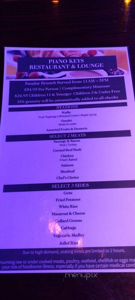 Piano Keys - Brandywine, MD menu_pic