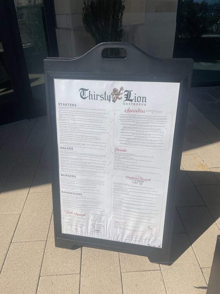 Thirsty Lion Gastropub - Dallas, TX menu_pic