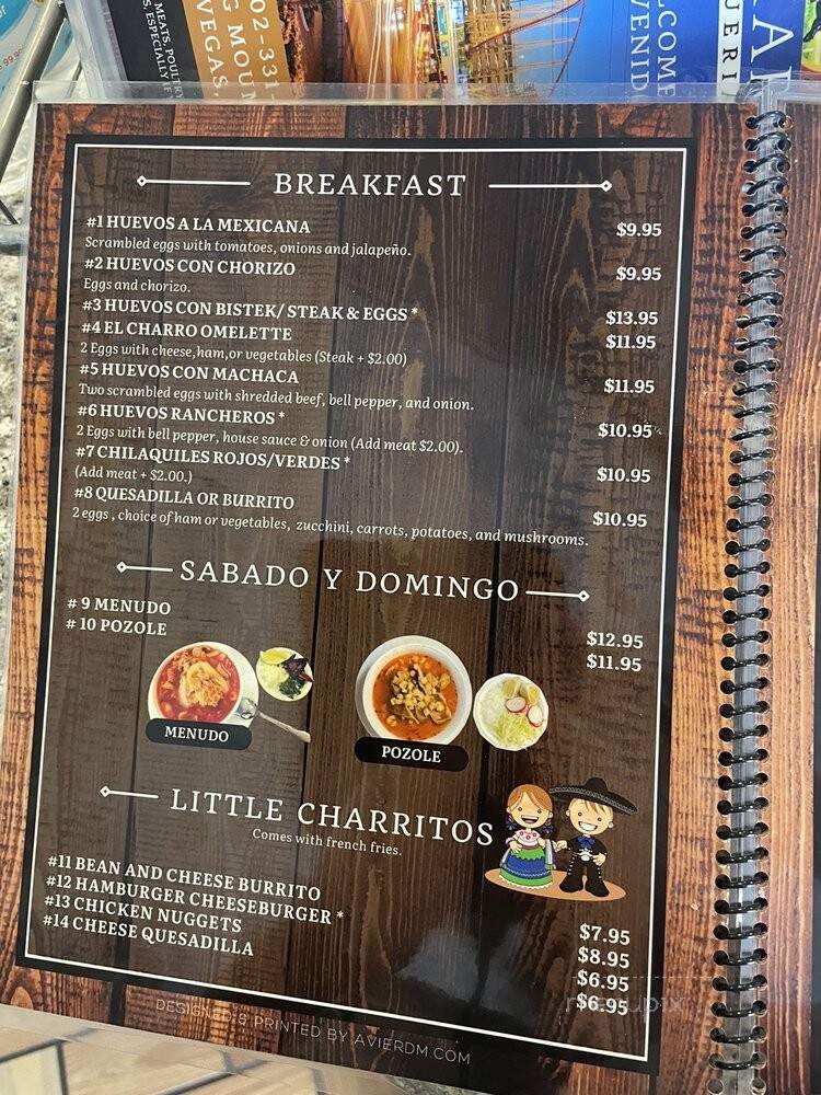 El Charro Taqueria - Las Vegas, NV menu_pic