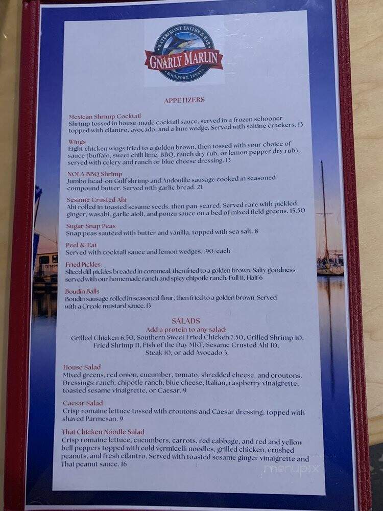 Gnarly Marlin - Rockport, TX menu_pic
