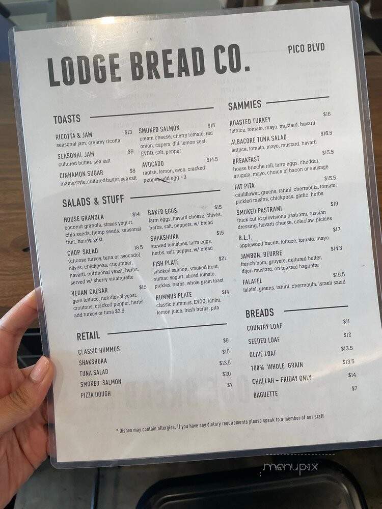 Lodge Bread - Los Angeles, CA menu_pic