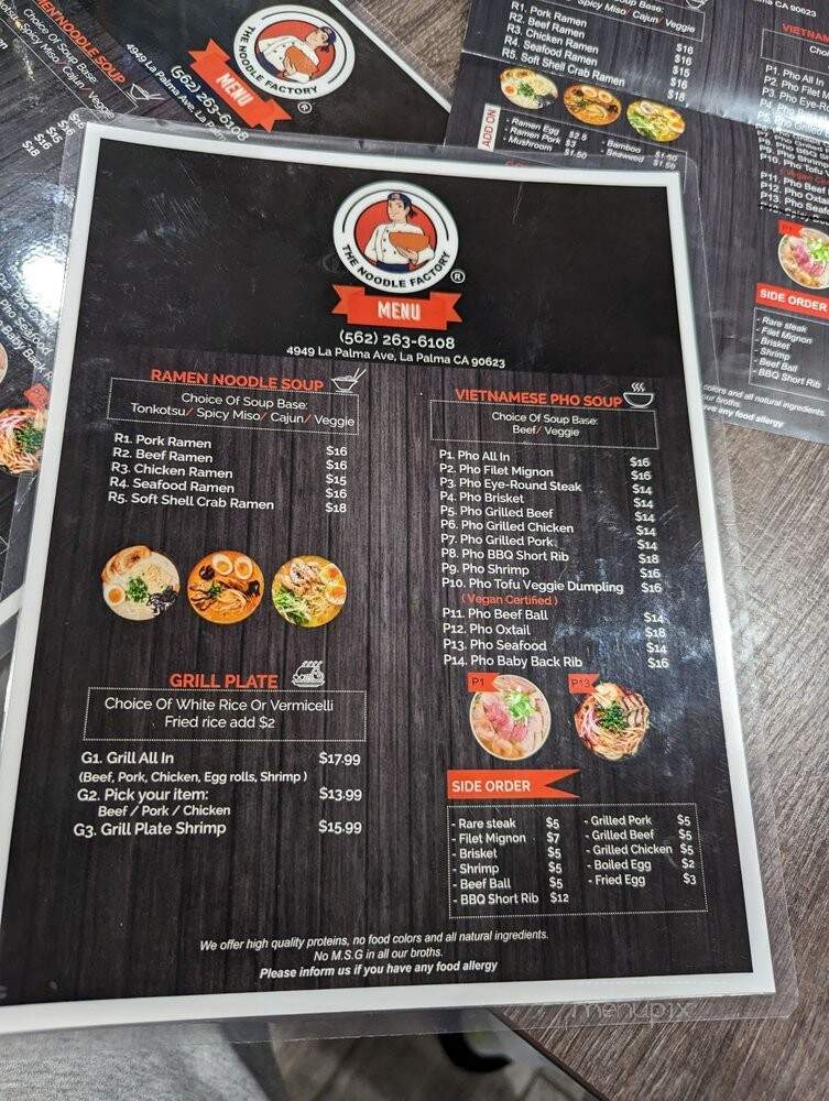 The Noodle Factory - La Palma, CA menu_pic