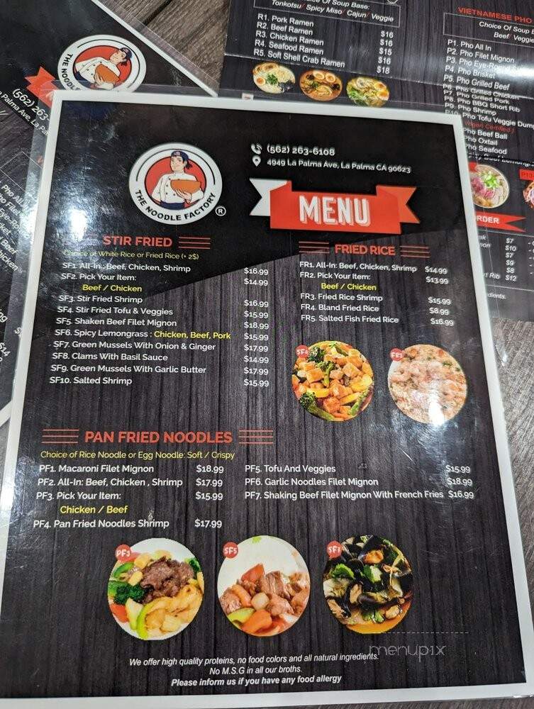 The Noodle Factory - La Palma, CA menu_pic