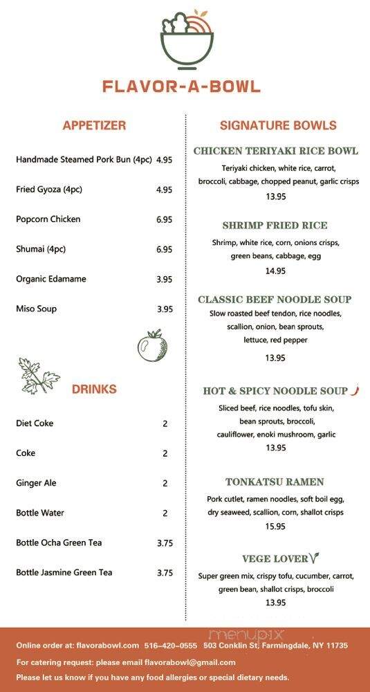 Flavor-A-Bowl - Farmingdale, NY menu_pic