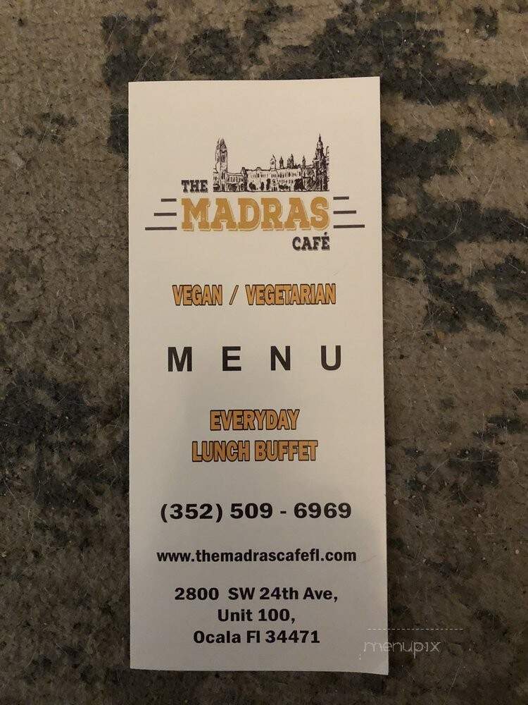 Madras Cafe - Ocala, FL menu_pic