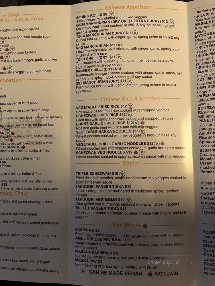 Madras Cafe - Ocala, FL menu_pic