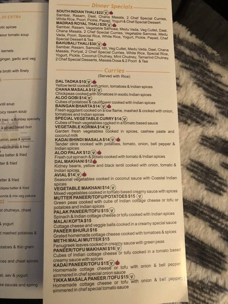 Madras Cafe - Ocala, FL menu_pic