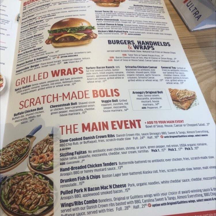Arooga's Grille House & Sports Bar - Ewing Township, NJ menu_pic