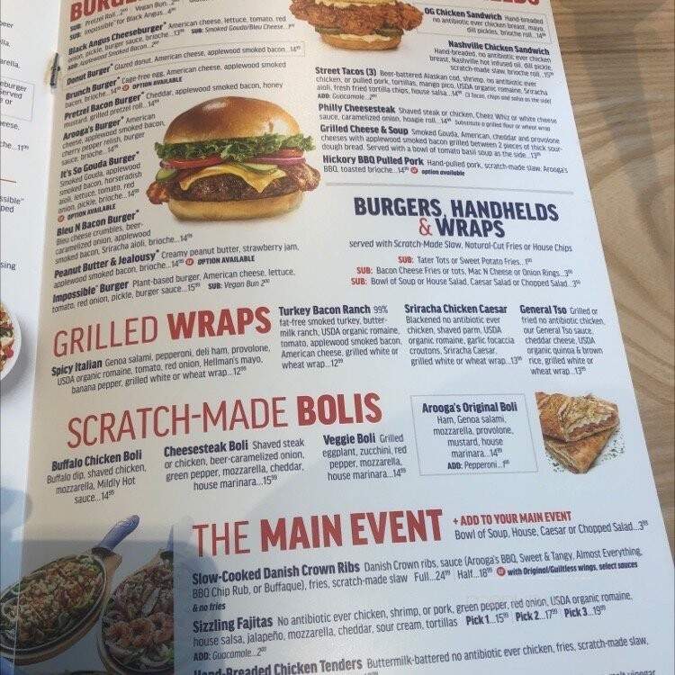 Arooga's Grille House & Sports Bar - Ewing Township, NJ menu_pic