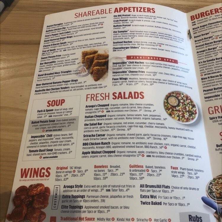 Arooga's Grille House & Sports Bar - Ewing Township, NJ menu_pic