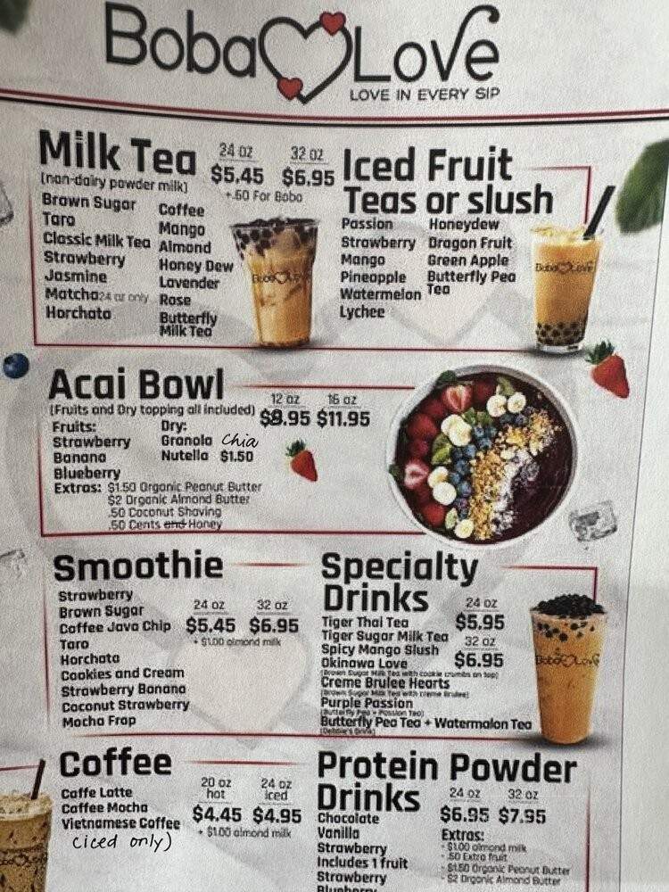 Boba Love - Murrieta, CA menu_pic