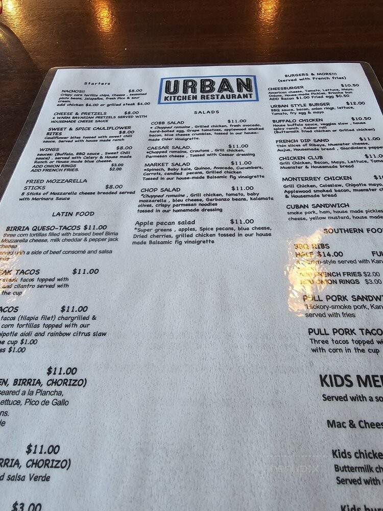 Urban Kitchen Restaurant - Crest Hills, IL menu_pic