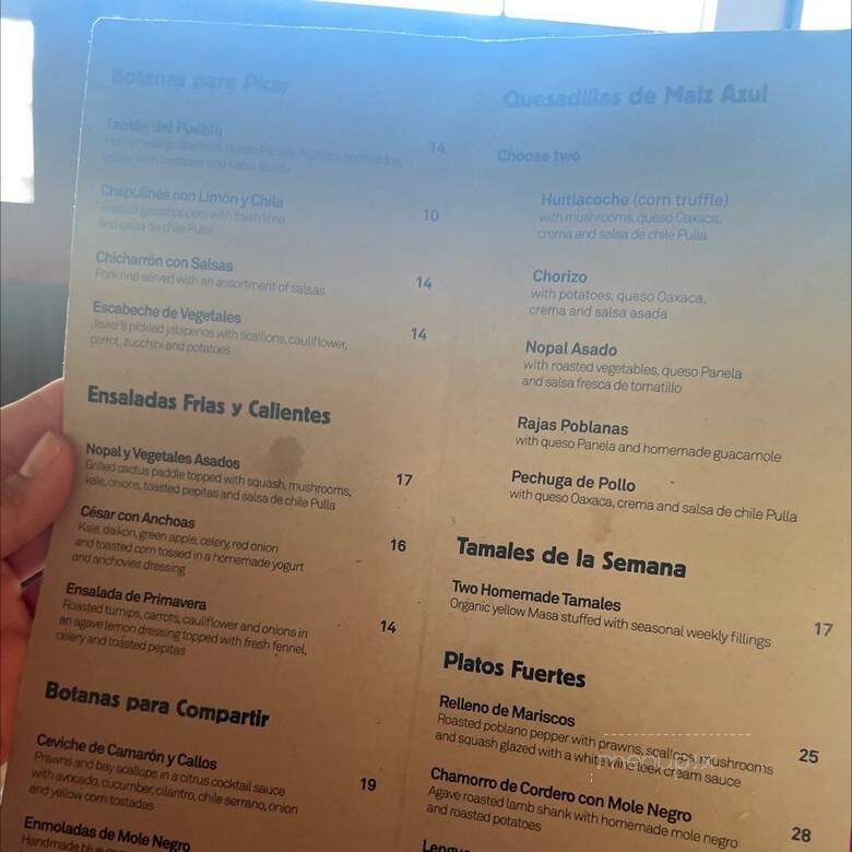 Cintli Cantina - Portland, OR menu_pic