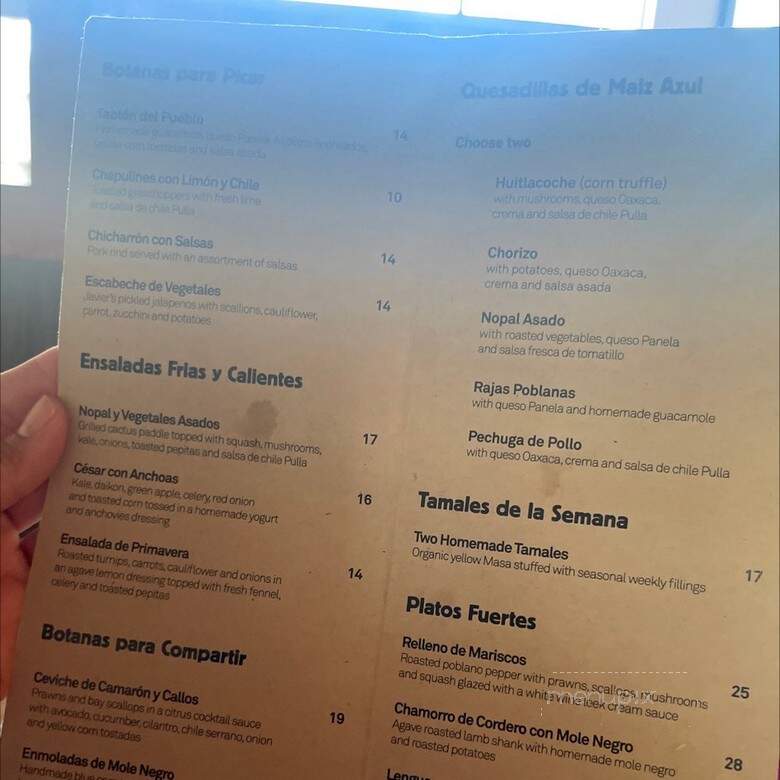 Cintli Cantina - Portland, OR menu_pic