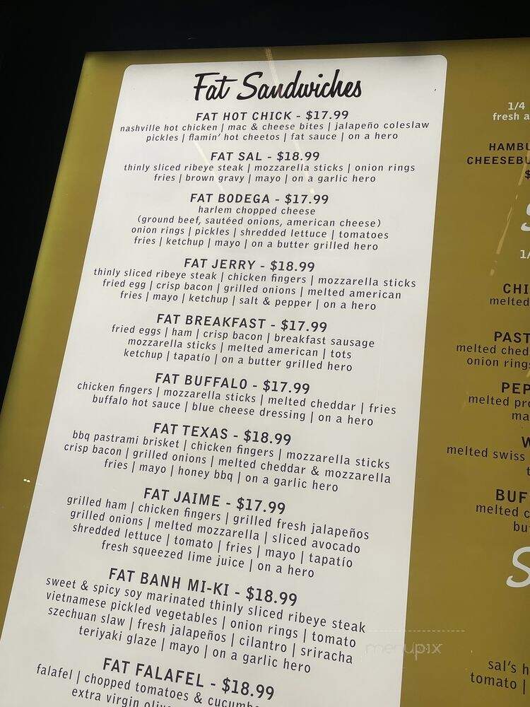 Fat Sal's - Marina del Rey, CA menu_pic