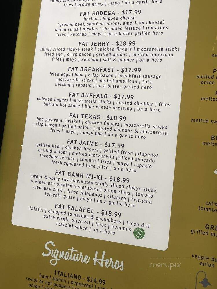 Fat Sal's - Marina del Rey, CA menu_pic