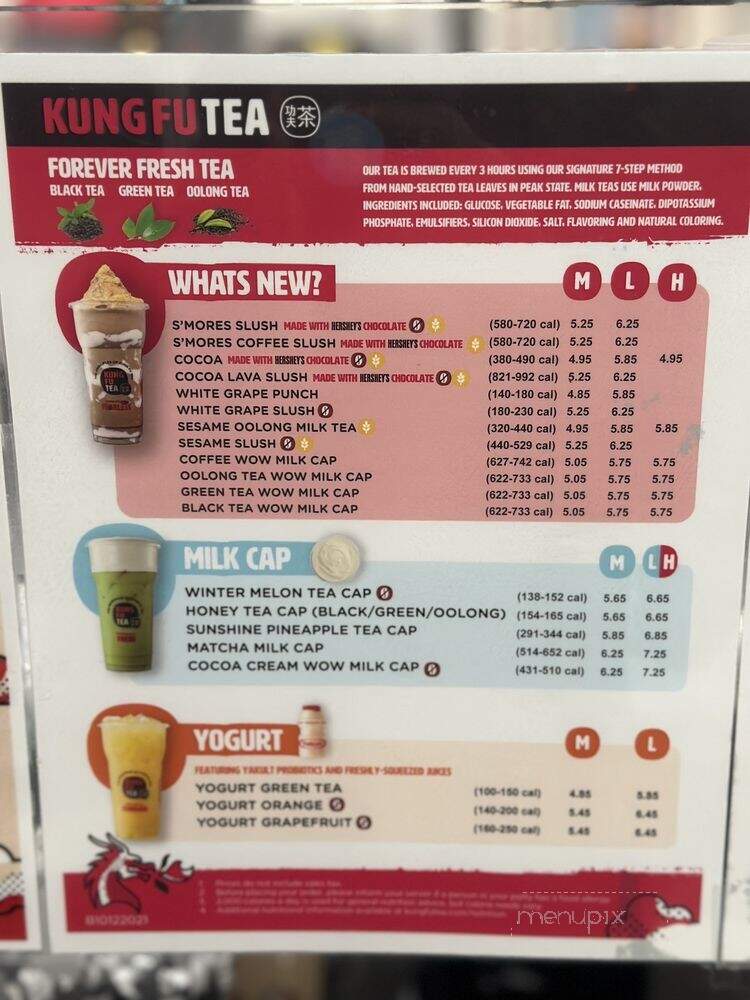 Kung Fu Tea - West Hartford, CT menu_pic