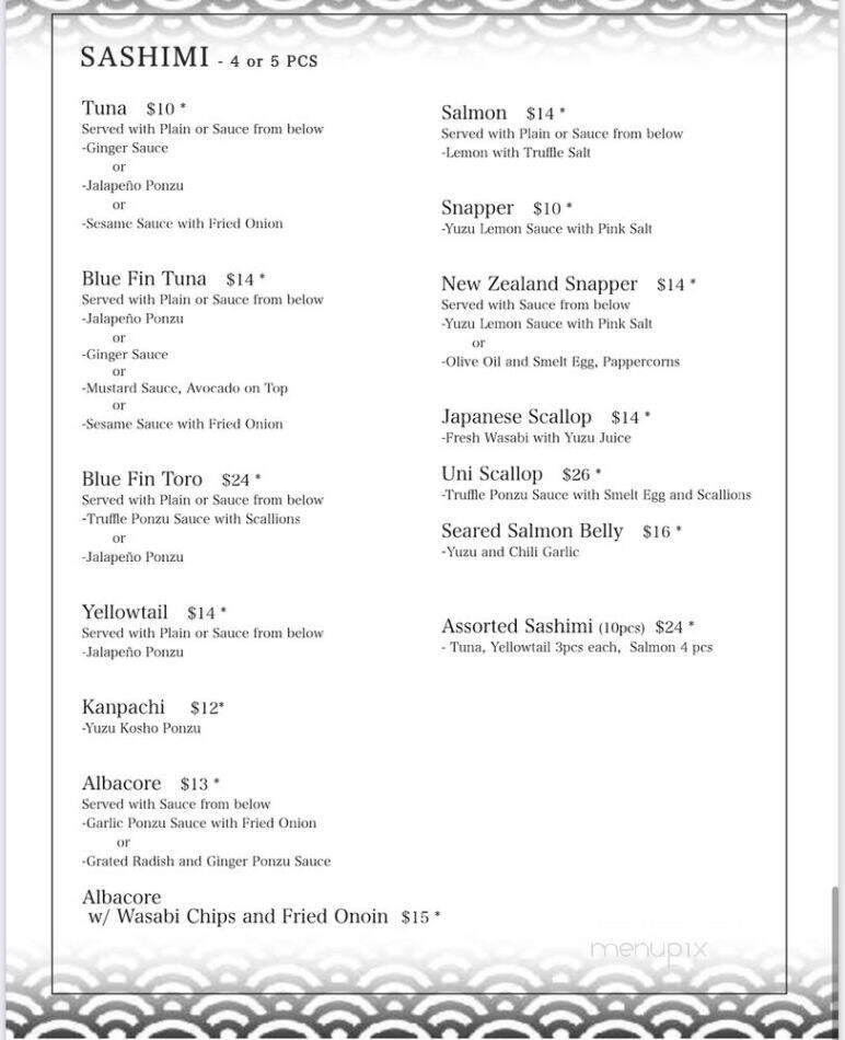 Nagahasu By Sushi Yu/Mi - Los Angeles, CA menu_pic