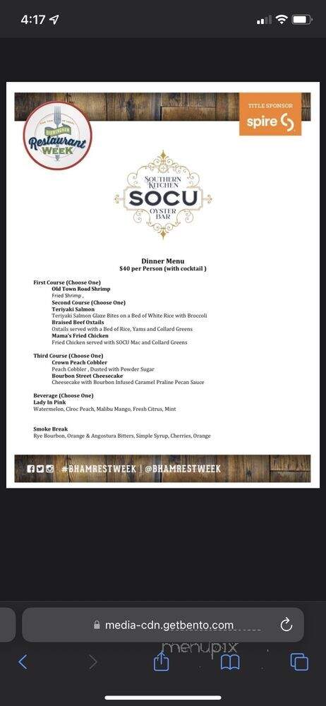 SOCU Southern Kitchen & Oyster Bar - Birmingham, AL