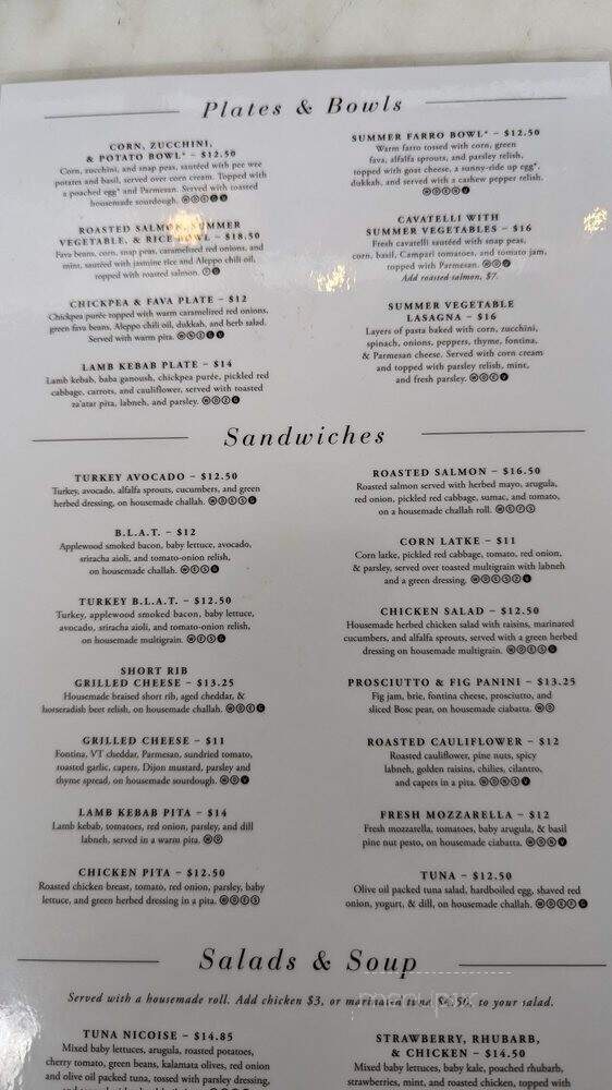 Tatte Bakery and Cafe - Washington, DC menu_pic