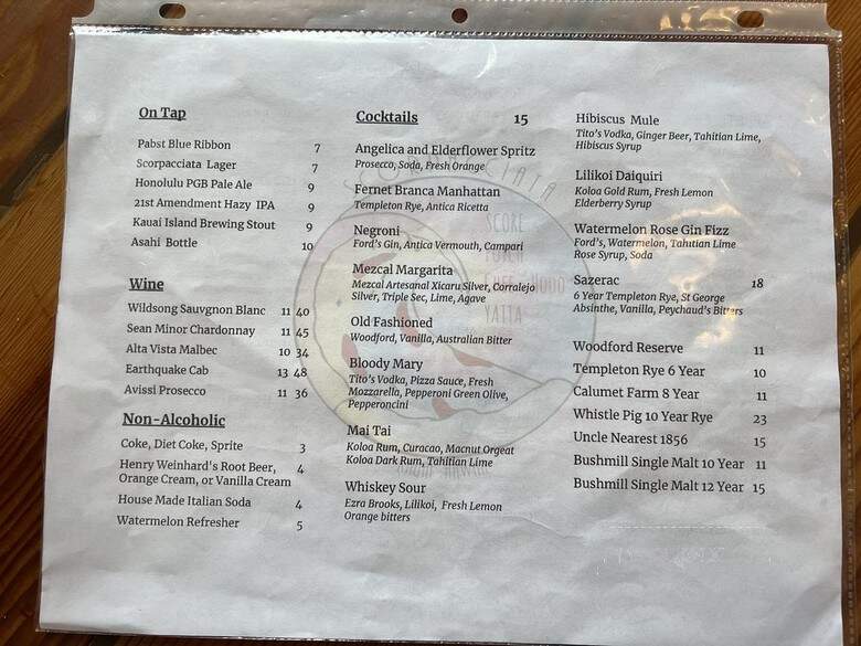 Scorpacciata Neapolitan Style Pizza - Lihue, HI menu_pic