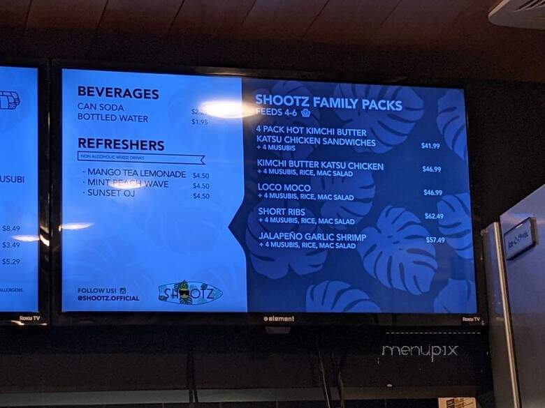 Shootz - Long Beach, CA menu_pic