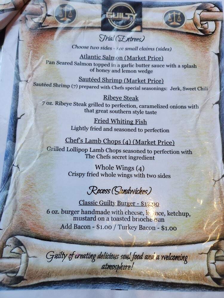 Guilty Kitchen & Lounge - Hartford, CT menu_pic