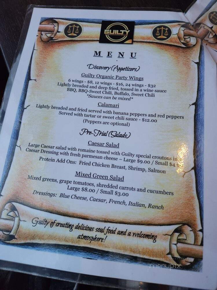 Guilty Kitchen & Lounge - Hartford, CT menu_pic