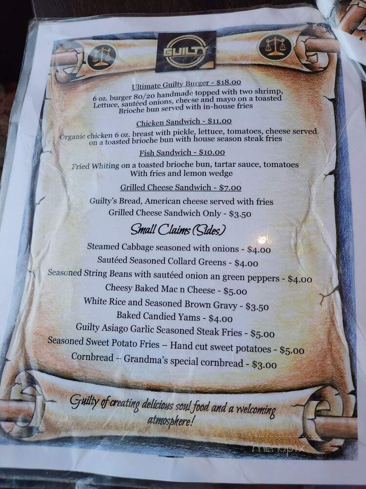 Guilty Kitchen & Lounge - Hartford, CT menu_pic