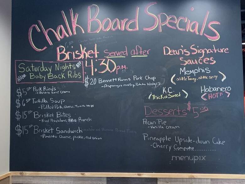 Dean's Barbecue & Restaurant - Granger, IN menu_pic