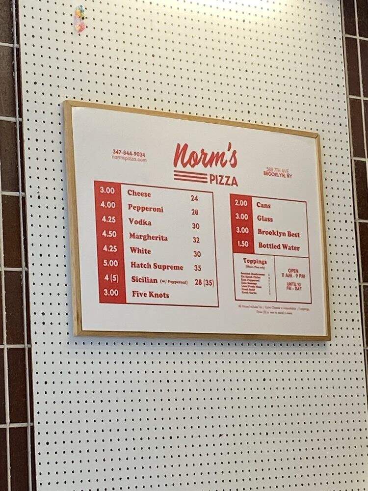 Norm's Pizza - Brooklyn, NY menu_pic