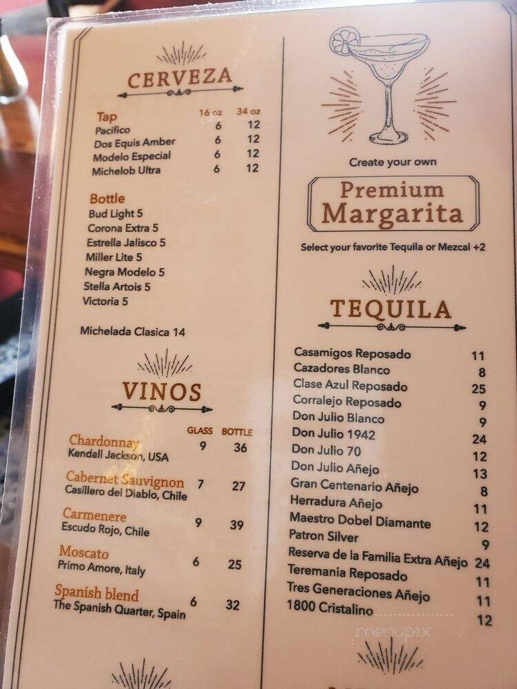 Azul Tequila - Bentonville, AR menu_pic