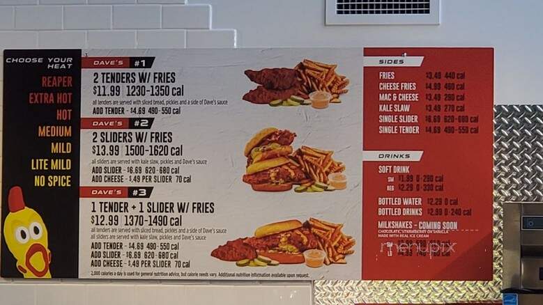Dave's Hot Chicken - Eugene, OR menu_pic