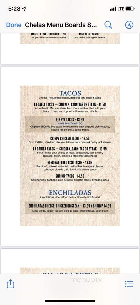 Chelas Mexican Kitchen - San Clemente, CA menu_pic