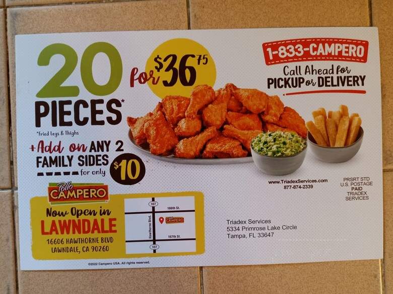 Pollo Campero - Lawndale, CA menu_pic