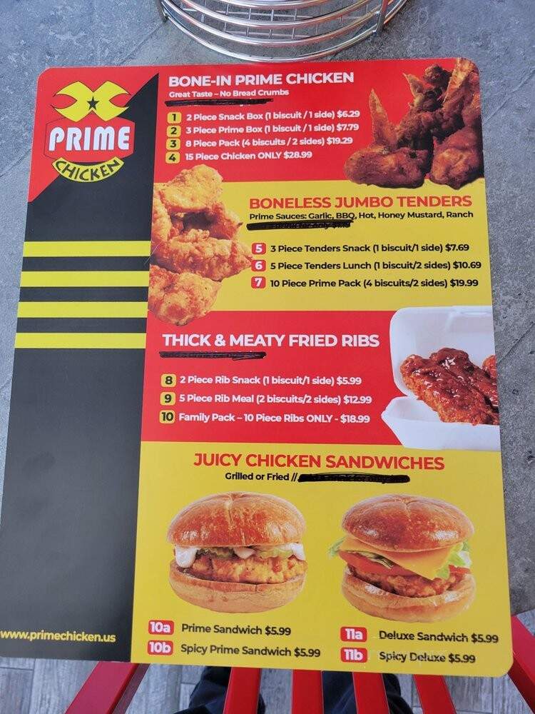 Prime Chicken - Myrtle Beach, SC menu_pic