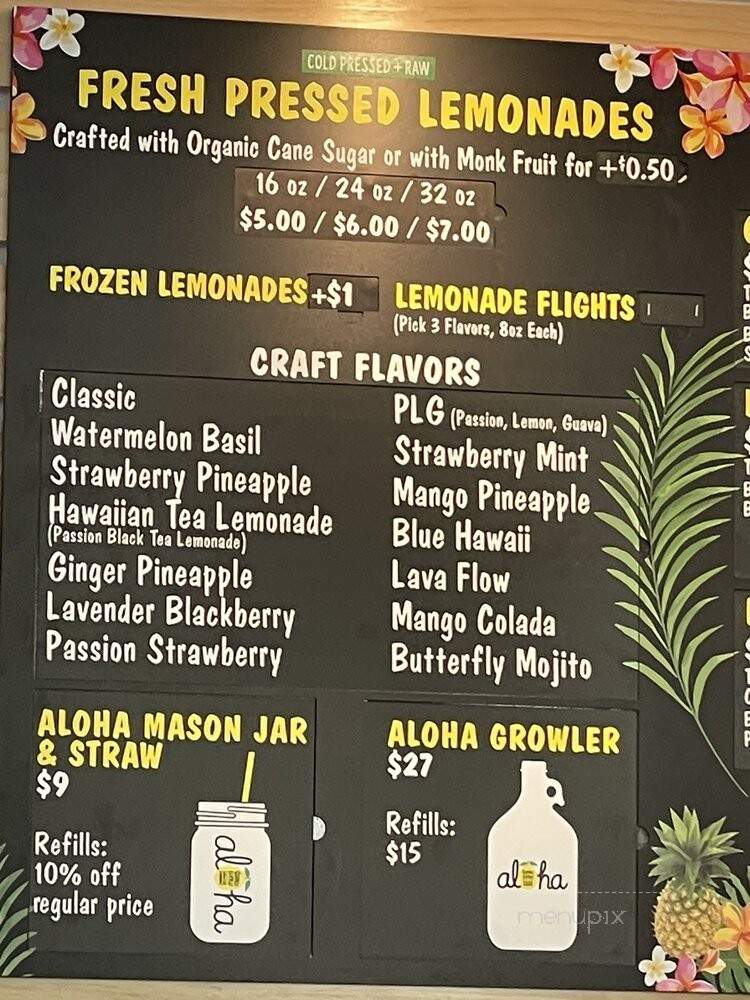 Wow Wow Hawaiian Lemonade - San Jose, CA menu_pic