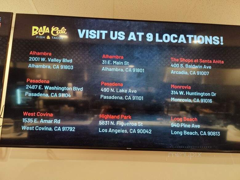 Baja Cali Fish & Tacos - Monrovia, CA menu_pic