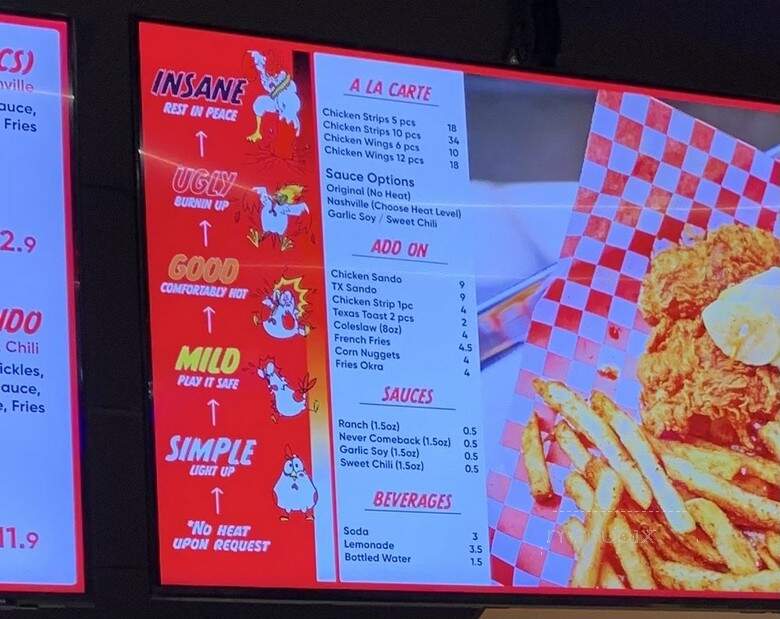 Burnin' Mouth Nashville Hot Chicken - Fort Worth, TX menu_pic