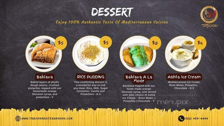 Taboon Mediterranean - Los Alamitos, CA menu_pic