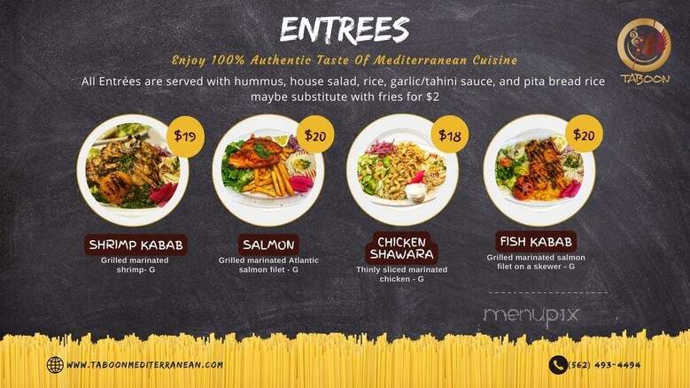 Taboon Mediterranean - Los Alamitos, CA menu_pic